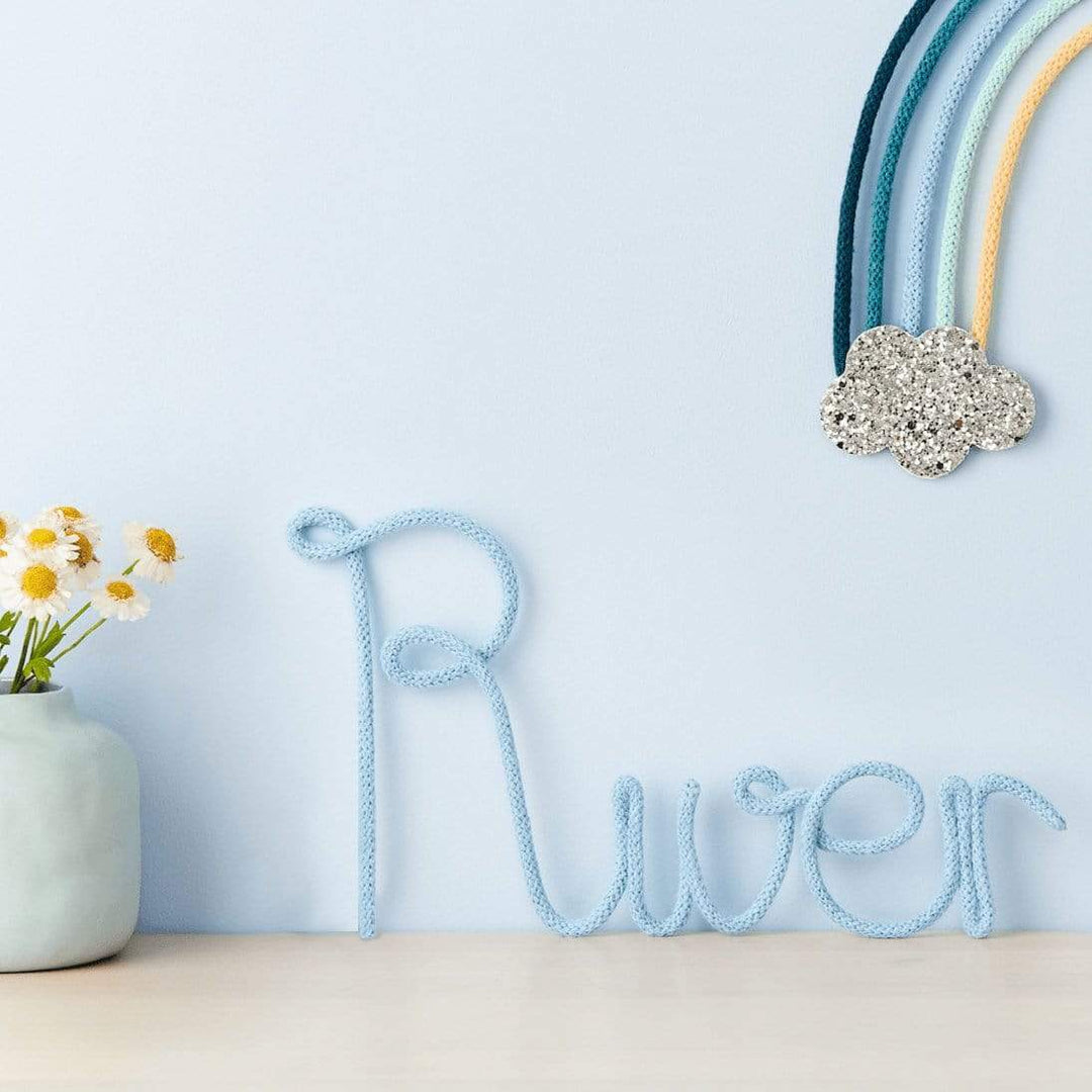 Blue Knitted Word Sign - Little Cloud-Knit Name Signs