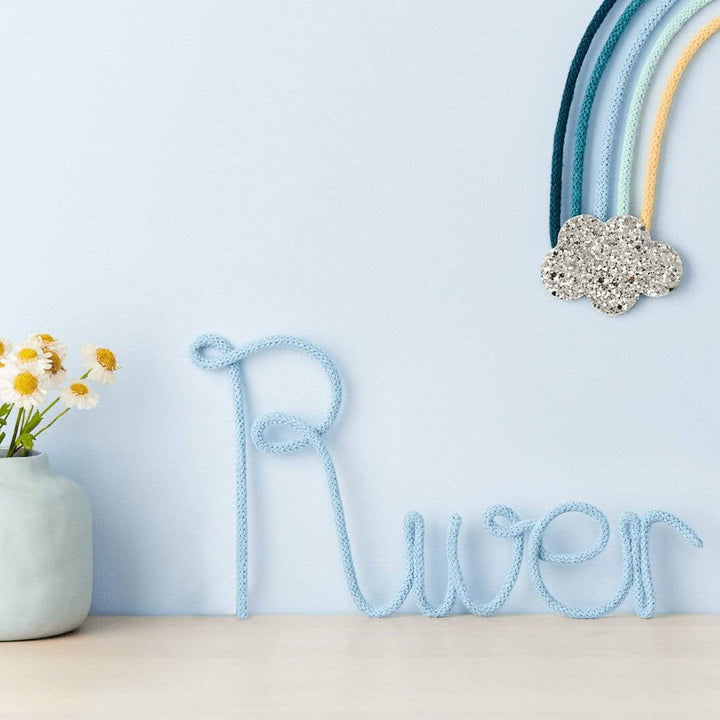 Blue Knitted Word Sign - Little Cloud-Knit Name Signs