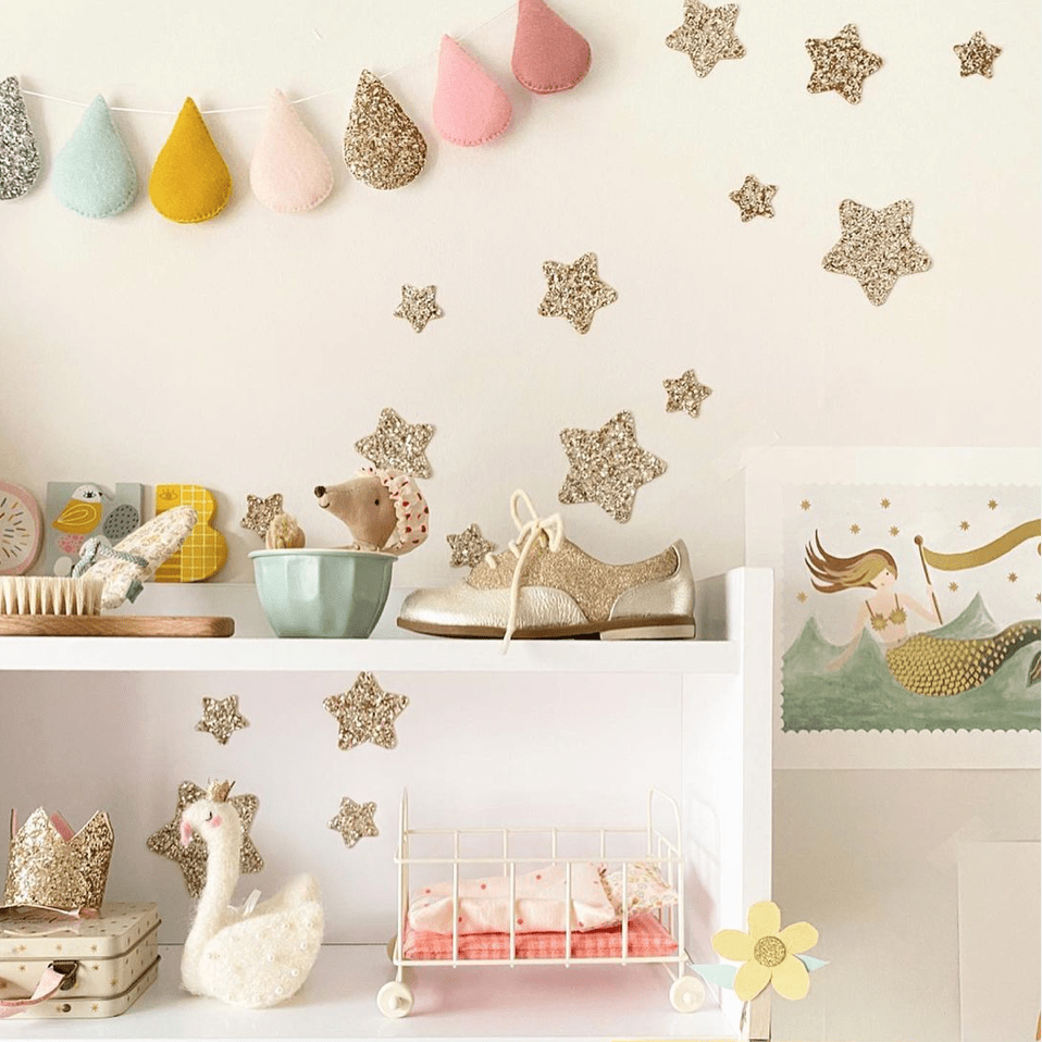 Glitter shop wall stickers