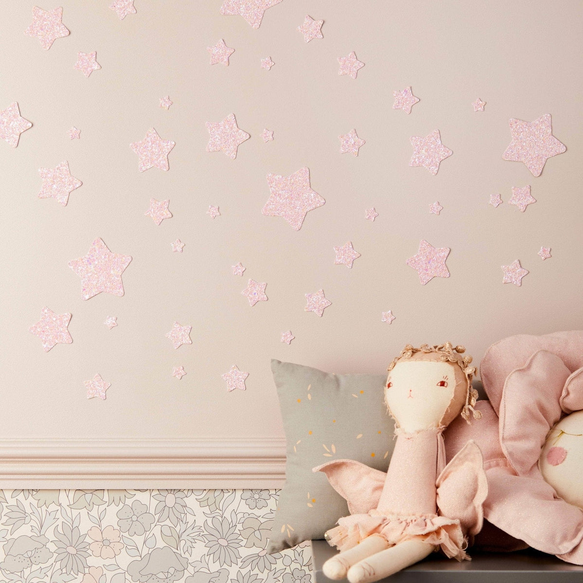 Heavenly Pink Glitter Star Wall Stickers®