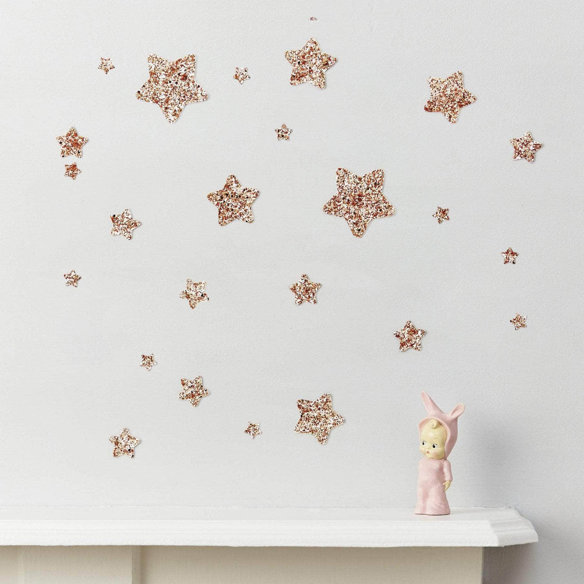 Rose Gold Glitter Star Wall Stickers Little Cloud