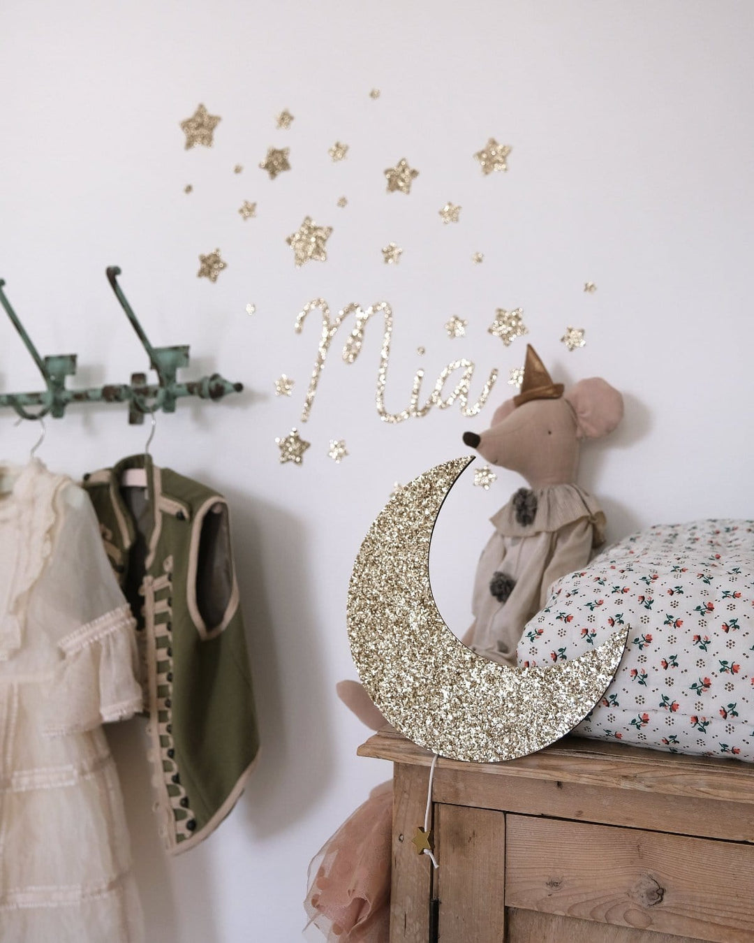 Gold Glitter Musical Moon
