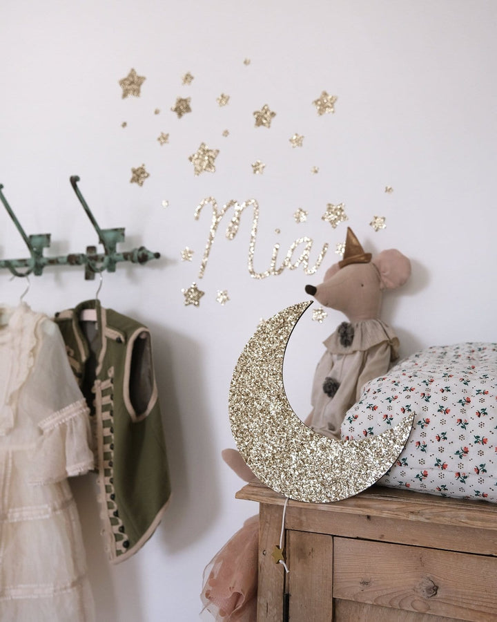 Gold Glitter Musical Moon