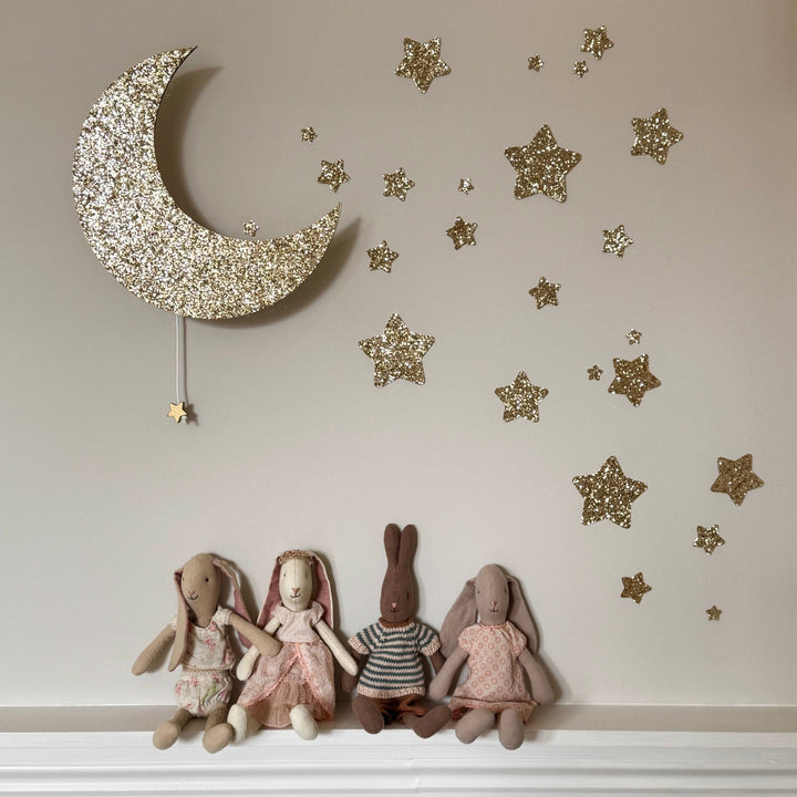 Gold Glitter Musical Moon