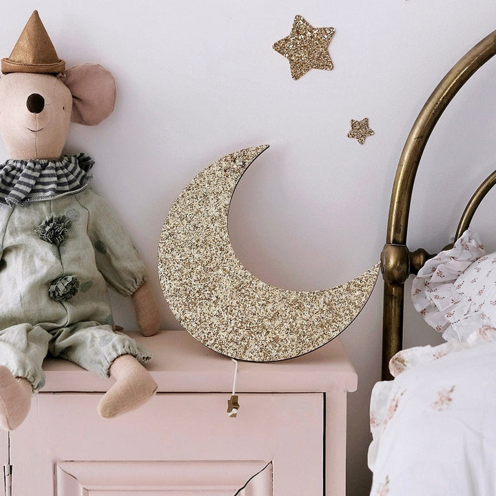 Gold Glitter Musical Moon
