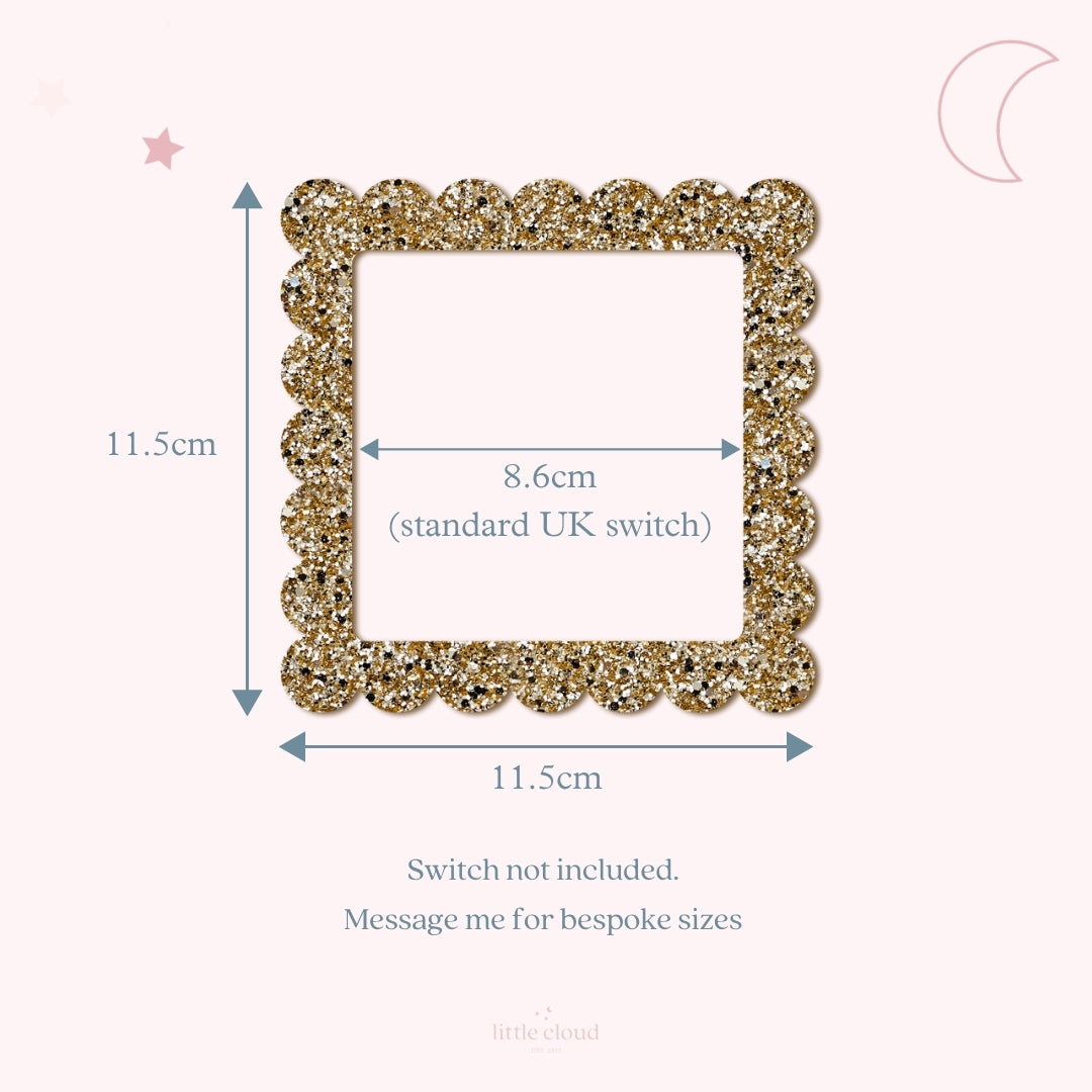 Celestial Glitter Scalloped Light Switch Surround Sticker