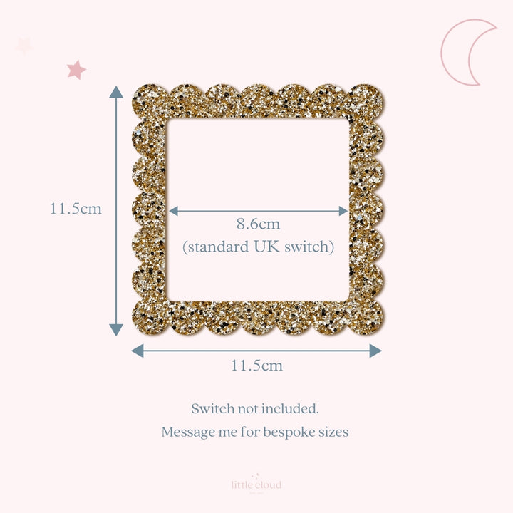 Celestial Glitter Scalloped Light Switch Surround Sticker