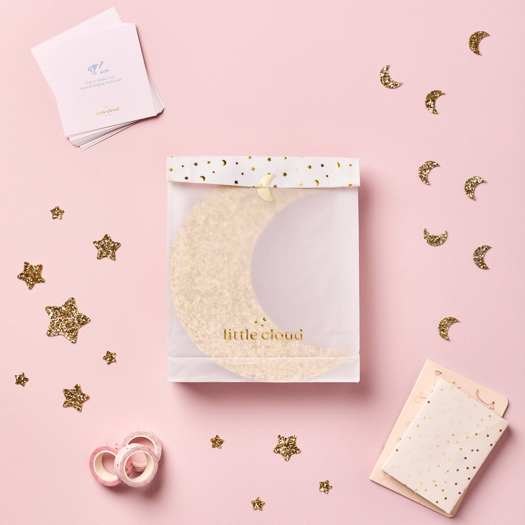 Gold Glitter Musical Moon