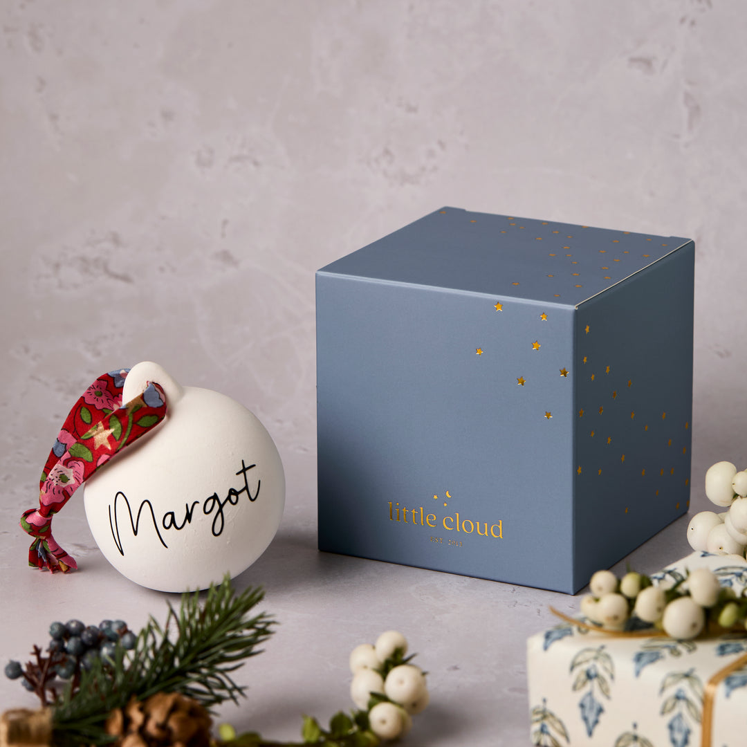 Personalised Ceramic & Liberty Bauble