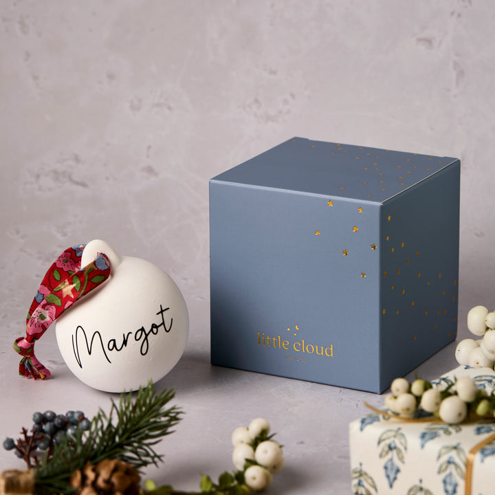 Personalised Ceramic & Liberty Bauble