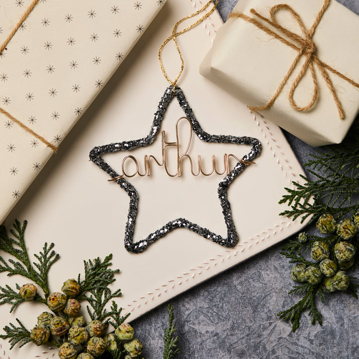 Personalised Glitter Star Ornament