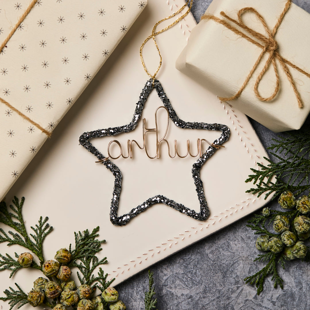 Personalised Glitter Star Ornament