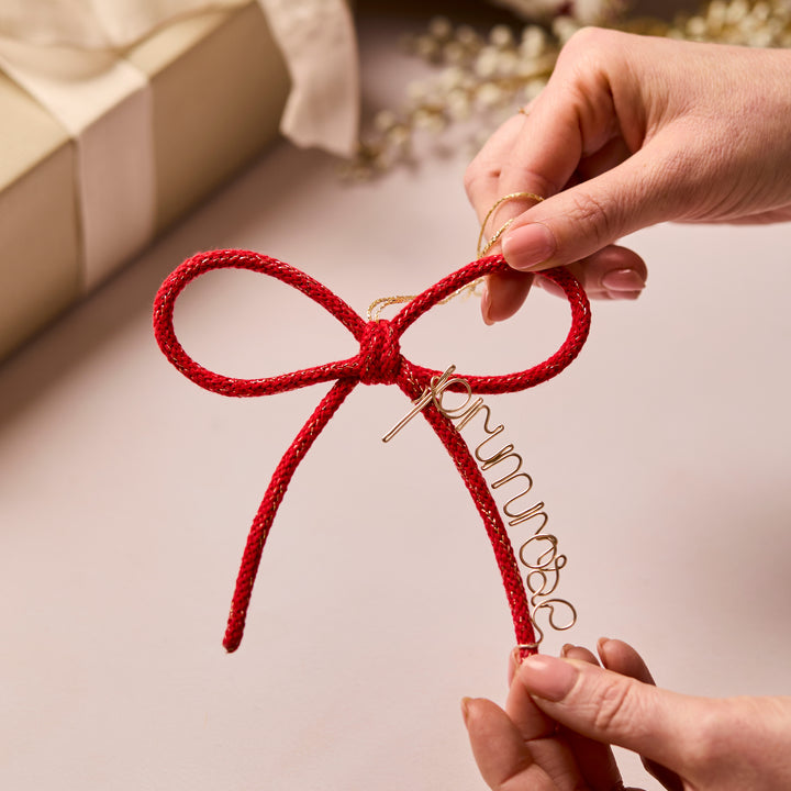 Personalised Knit Bow Ornament