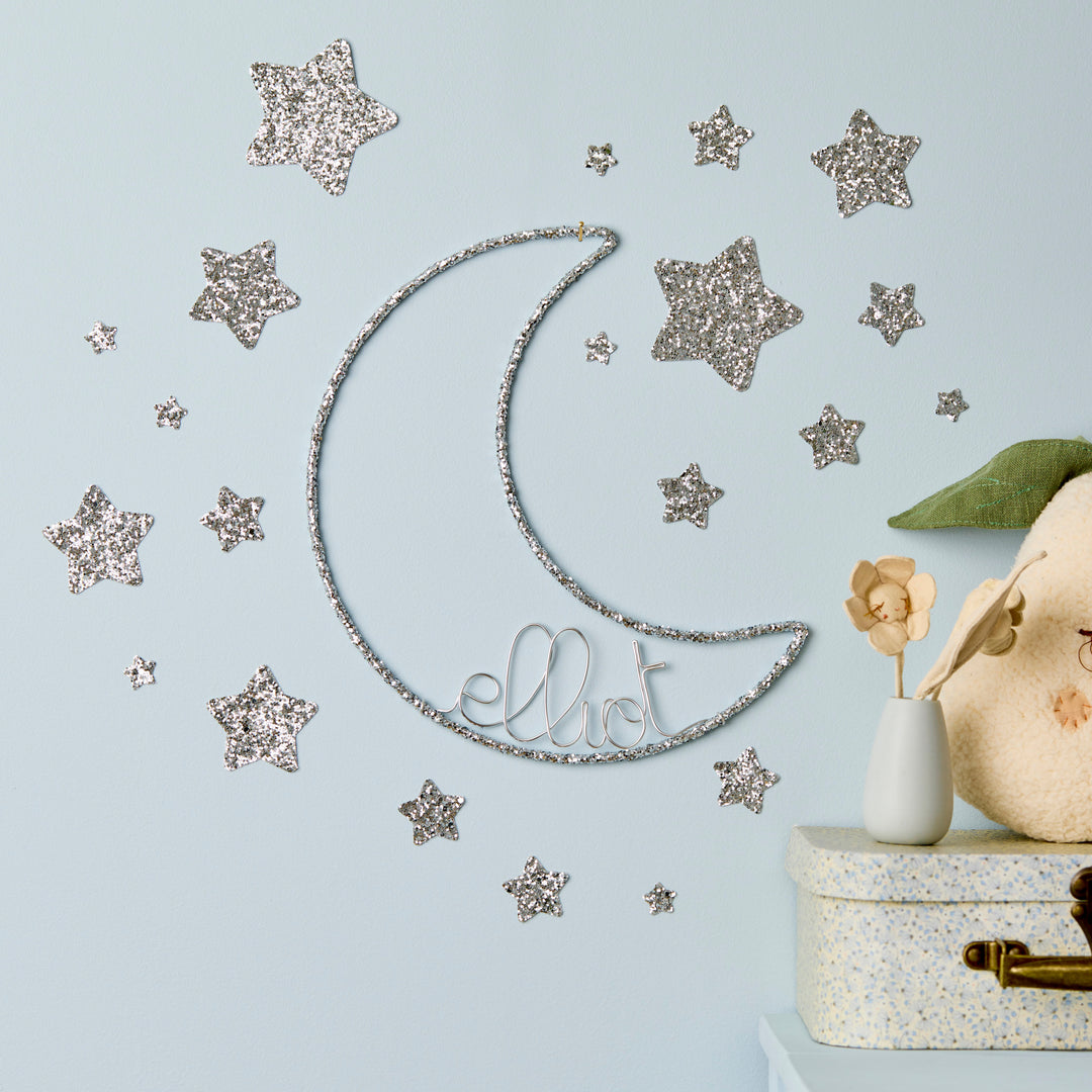 Glitter Moon Name Sign