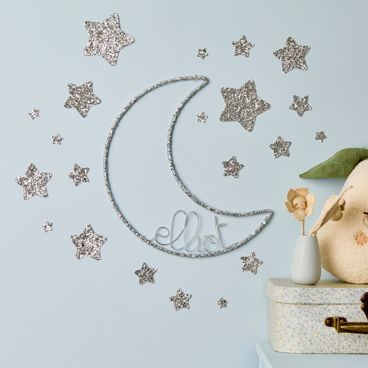 Glitter Moon Name Sign