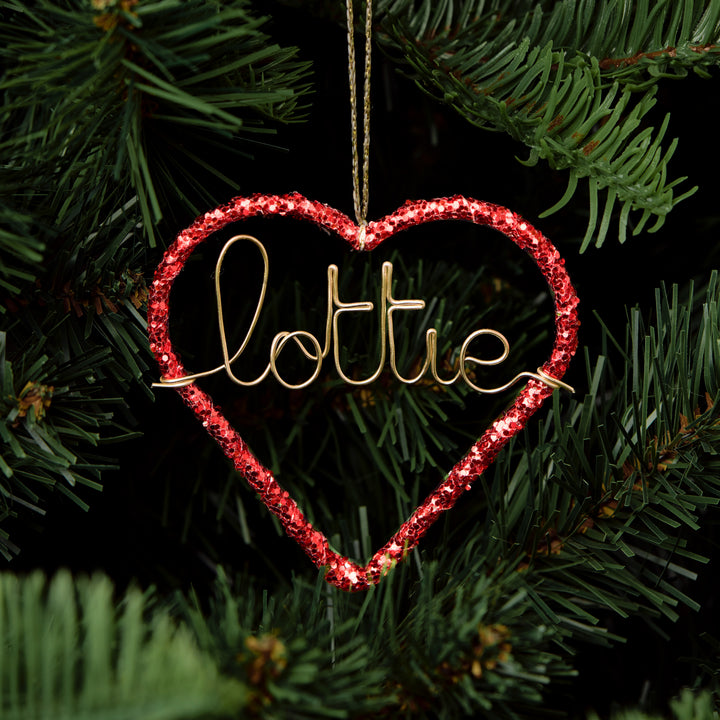 Personalised Glitter Heart Ornament