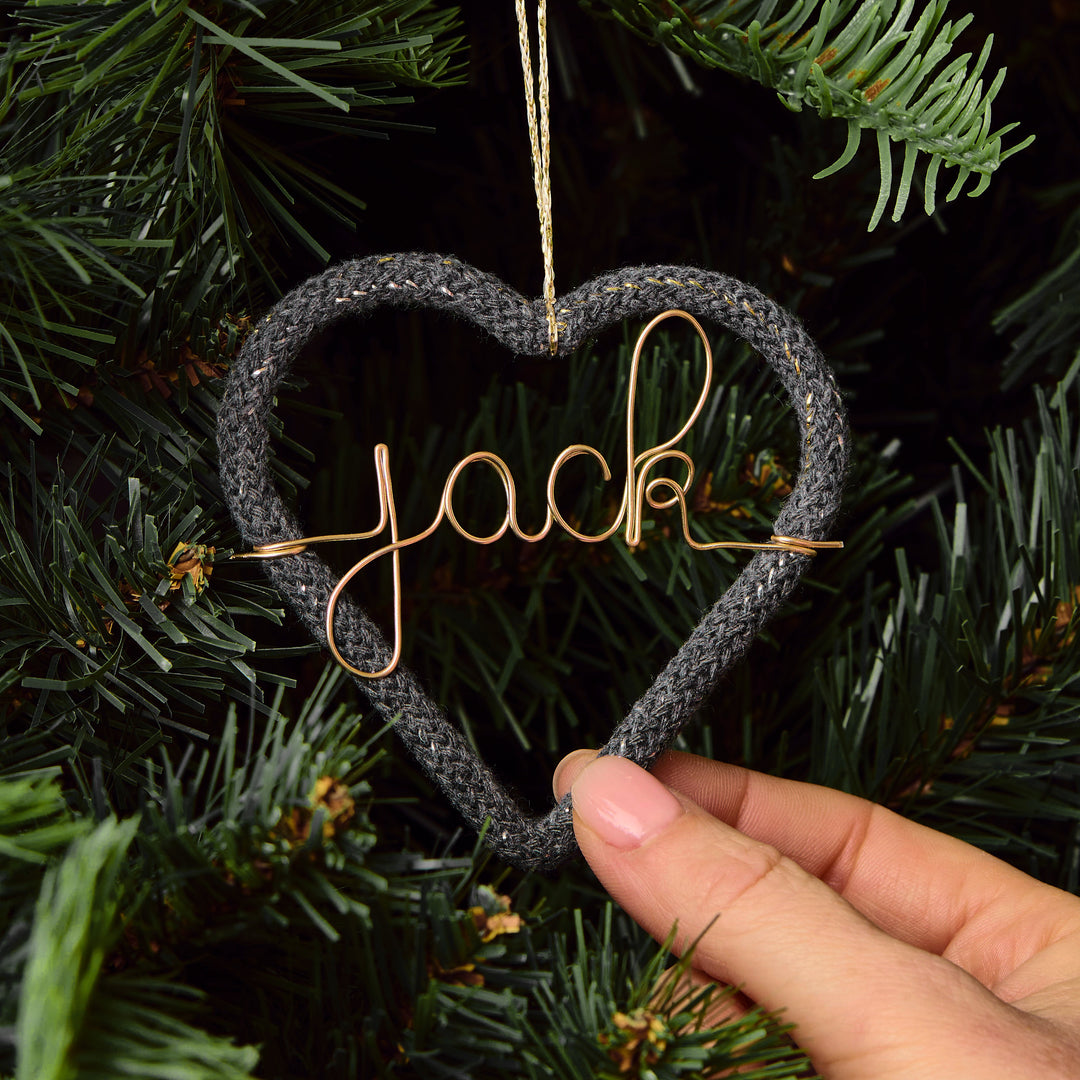 Personalised Knit Heart Ornament