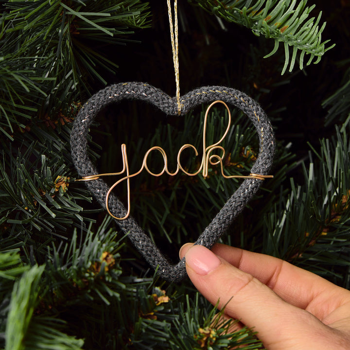 Personalised Knit Heart Ornament