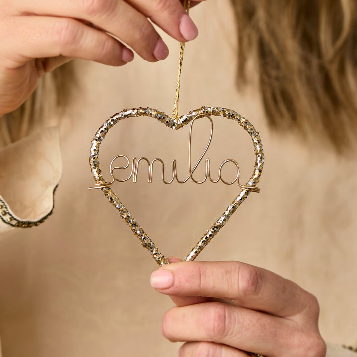 Personalised Glitter Heart Ornament