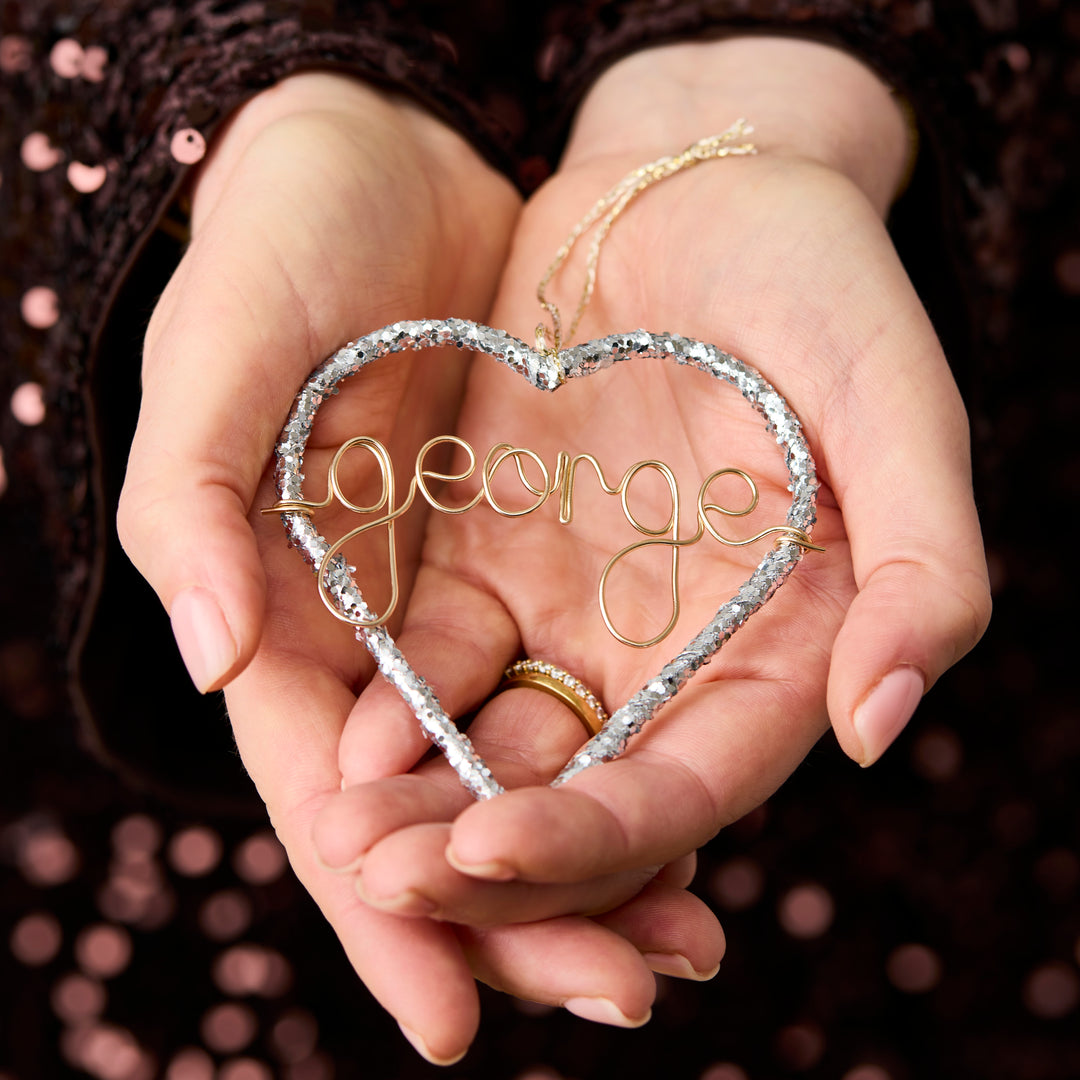 Personalised Glitter Heart Ornament