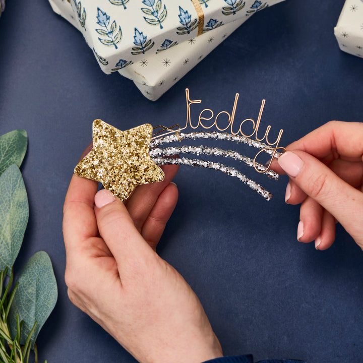 Personalised Glitter Shooting Star Ornament