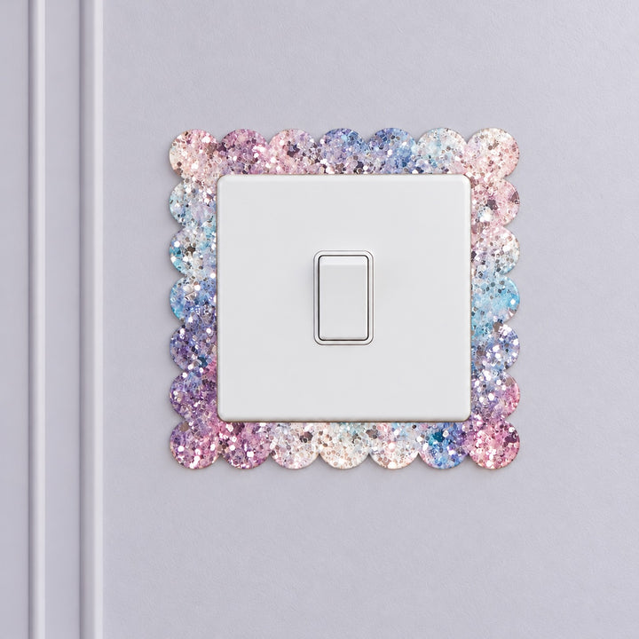 Celestial Glitter Scalloped Light Switch Surround Sticker