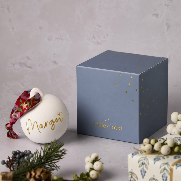 Personalised Glitter, Ceramic & Liberty Bauble