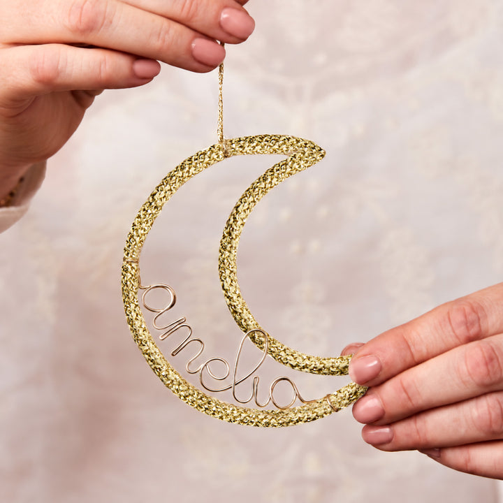 Personalised Knit Moon Ornament