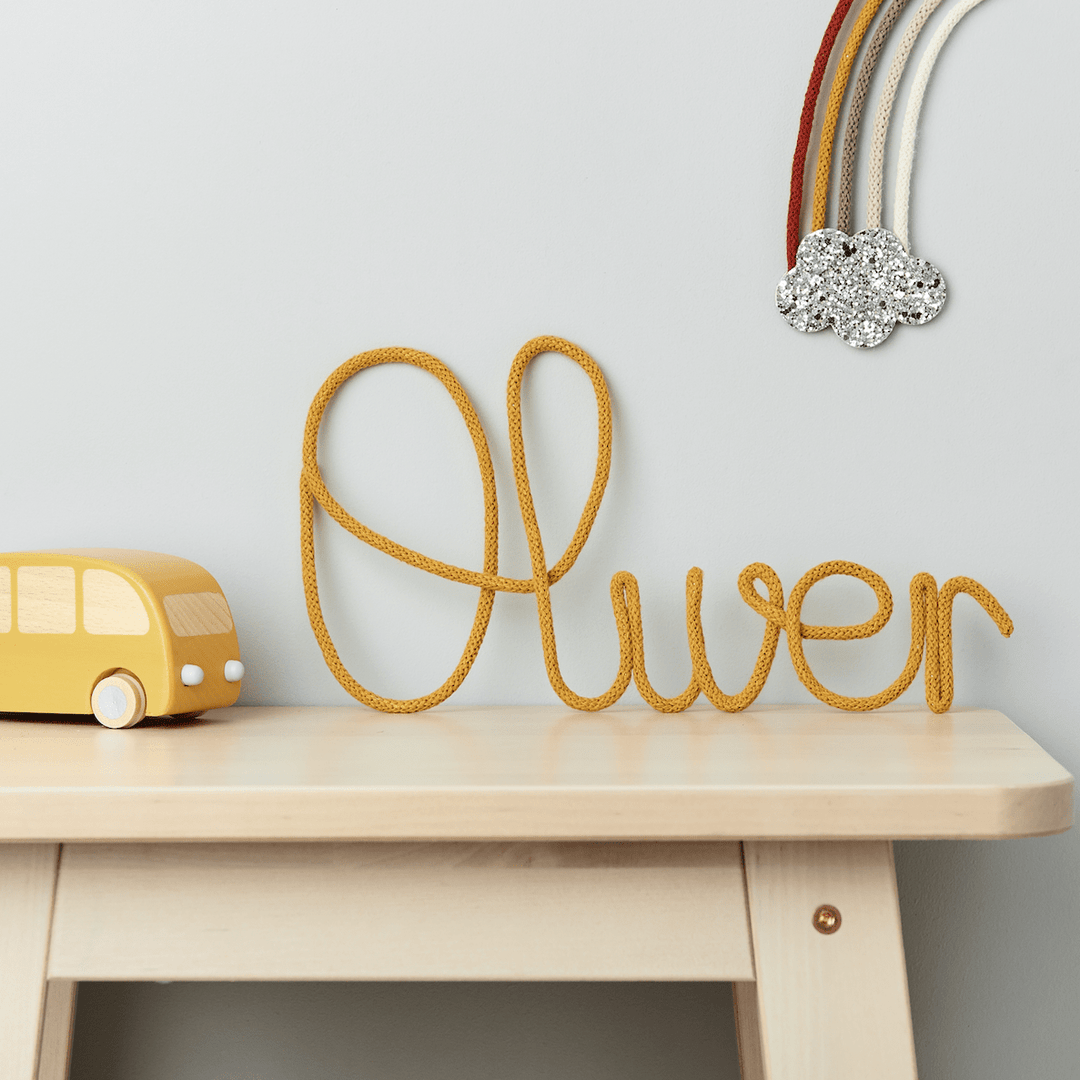 Mustard Knitted Word Sign - Little Cloud-Knit Name Signs