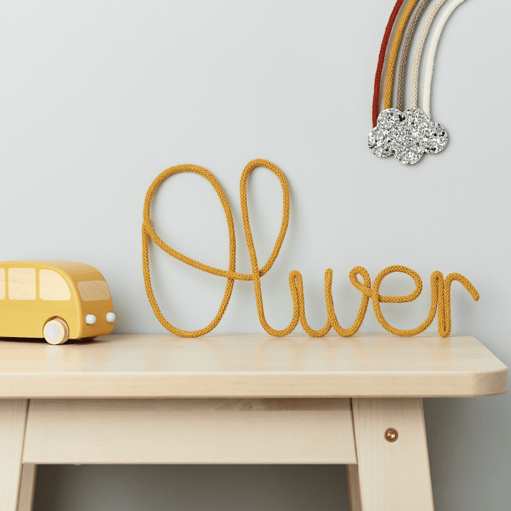 Mustard Knitted Word Sign - Little Cloud-Knit Name Signs