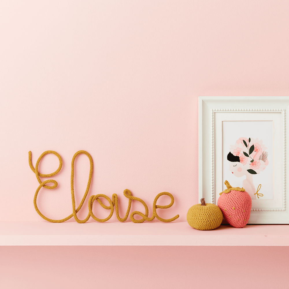 Mustard Knitted Word Sign - Little Cloud-Knit Name Signs