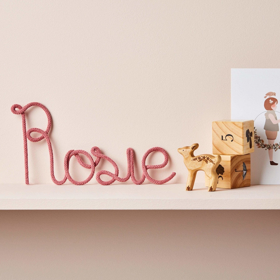 Rose Pink Knitted Word Sign - Little Cloud-Knit Name Signs