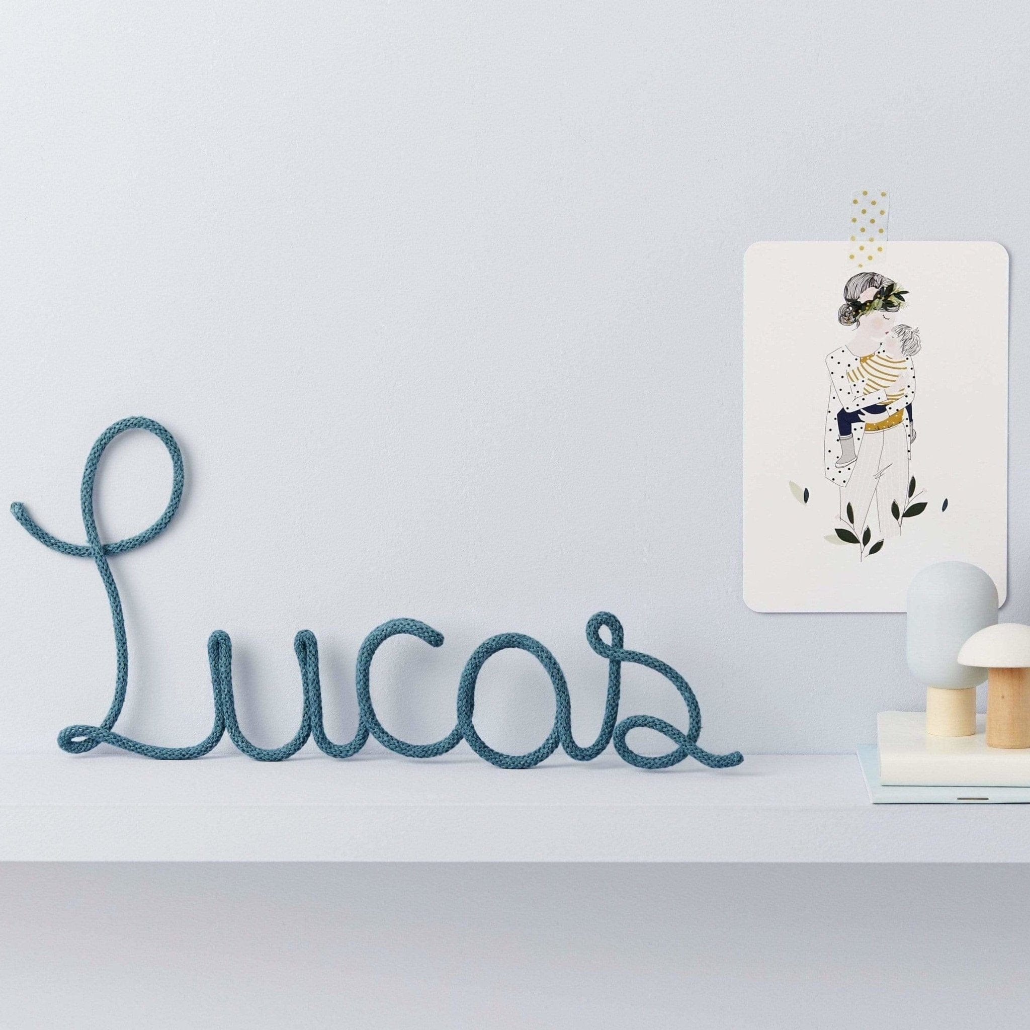 Teal Knitted Word Sign - Little Cloud