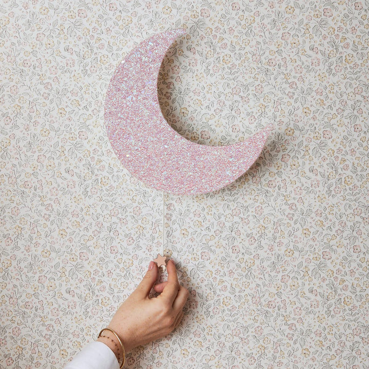Pink Blossom Glitter Musical Moon