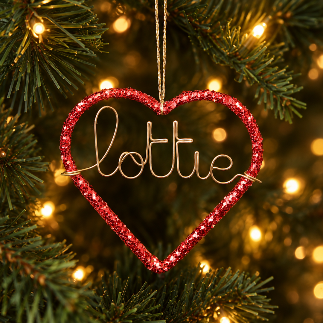 Personalised Glitter Heart Ornament