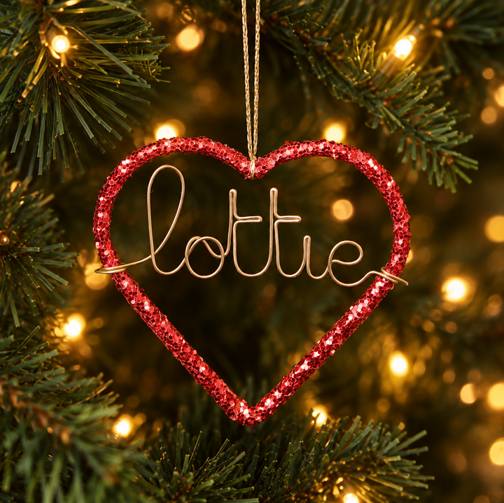Personalised Glitter Heart Ornament